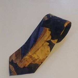 Gianno Elegant Blue and Gold Tie